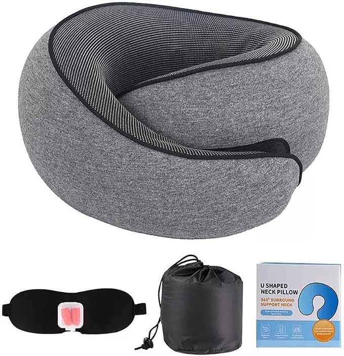 Travel Pillow, Travel Neck Pillow, 360 Degree Comfort and Breathability by Fotiwesd