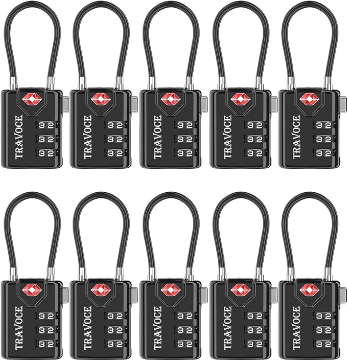 TSA Approved Luggage Locks, Travel Locks Which Also Work Great as Gym Locks by TRAVOCE