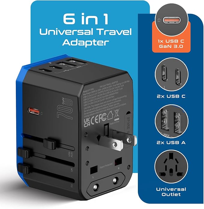 Ceptics 70W World International Travel Plug Adapter - Image 2