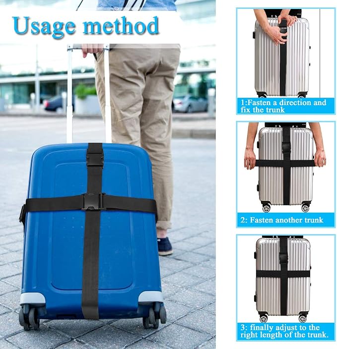 4Pcs Luggage Straps for Suitcase Travel Accessories TSA Approved, 80In Long - Image 7