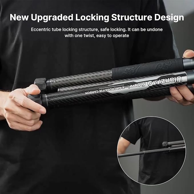 ULANZI F38 Video Travel Tripod, 61.4" Lightweight Carbon Fiber Camera Tripod - Image 6