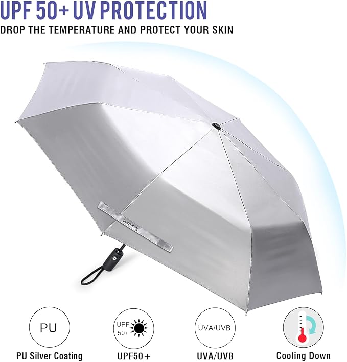 G4Free UPF 50+ UV Protection Large Travel Umbrella 42/46 Inch Auto Open Close - Image 2