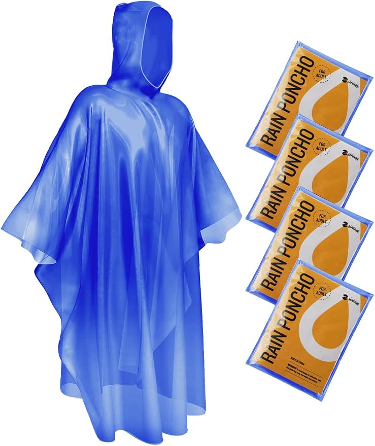 SaphiRose Disposable Rain Ponchos Emergency Clear Poncho by SaphiRose