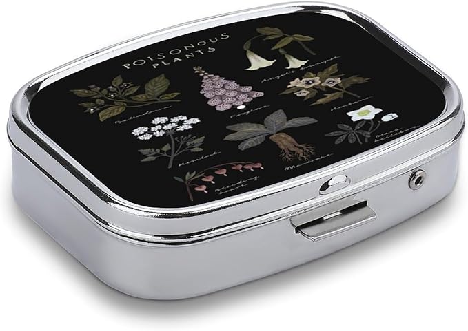 Metal 2 Compartment Pill Organizer Travel Friendly Portable Compact Pill Box - Image 3