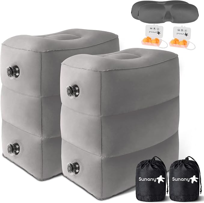Sunany Inflatable Travel Foot Rest Pillow, Airplane Bed by Sunany