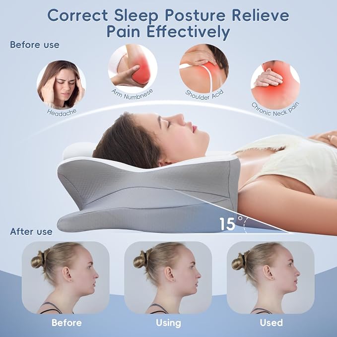 Cervical Neck Pillow, Ergonomic Memory Foam Pillows - Image 7