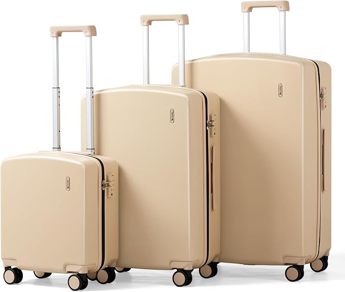 Hanke Hard Shell Luggage Sets 3 Pieces, Carry On and Checked Luggage Sets by Hanke