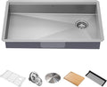 KRAUS Kore ADA Workstation 32-inch Undermount 16 Gauge Stainless Steel Kitchen by KRAUS