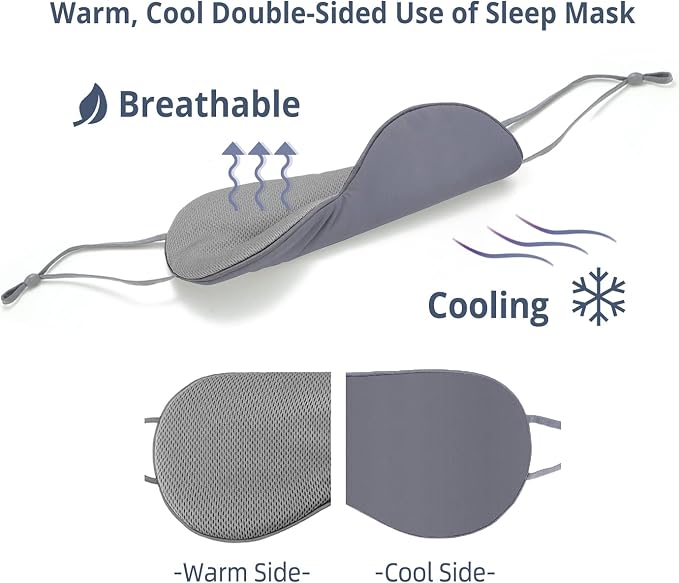 Sleeping Mask 2 Pack, Cool Double-Sided Use of Sleep Mask, Super Soft Blindfold - Image 2