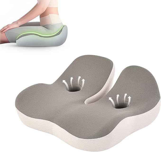 Seat Cushion, Office Chair Memory Cushion, Ergonomic Design, Relieve Sciatica by Unknown