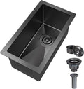 10 inch Bar Sink Undermount, 10x18 inch Small Bar Sink Gunmetal Black by Winnpex