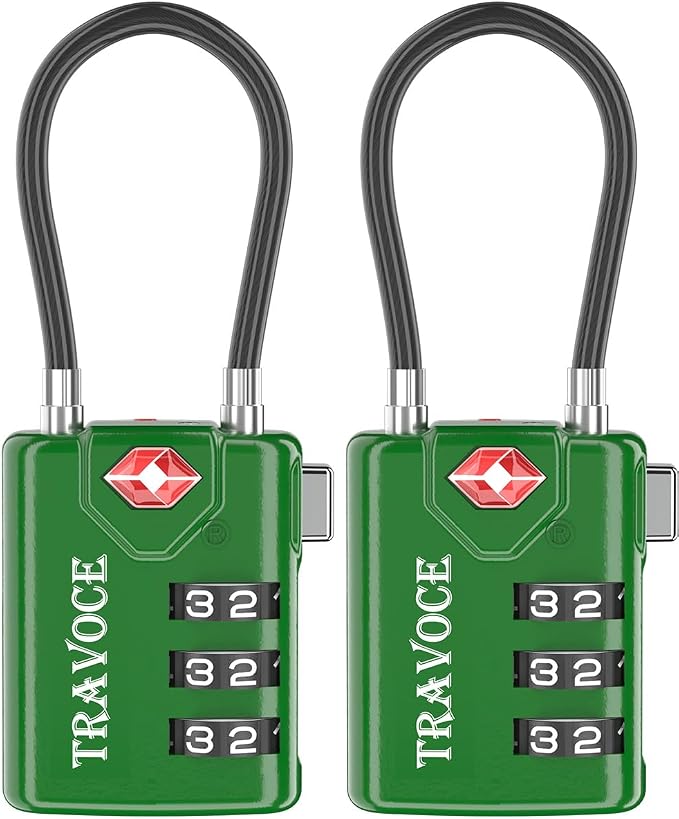TSA Approved Luggage Locks, Travel Locks Which Also Work Great as Gym Locks by TRAVOCE