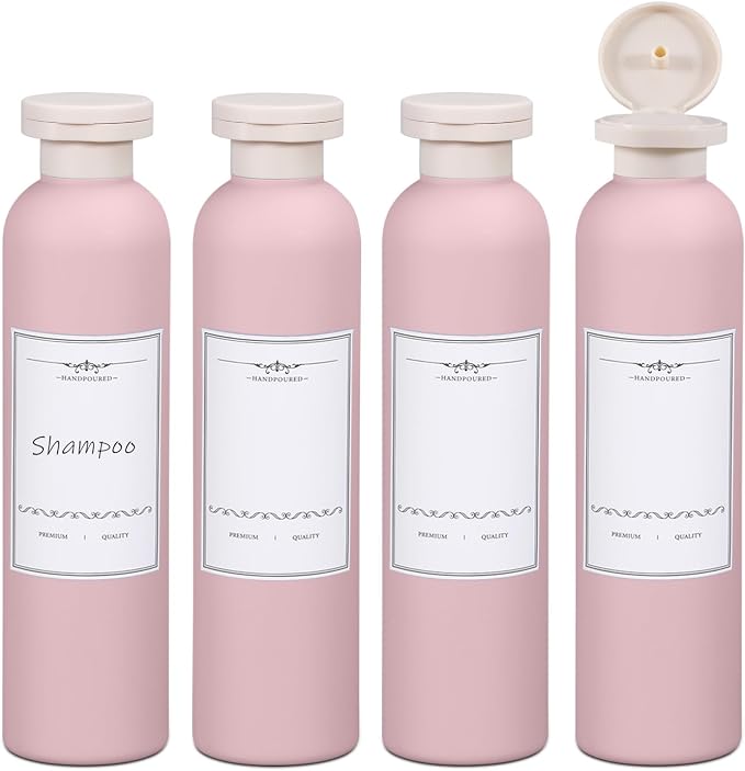 ASEVAT 8.8oz 4pack Refillable Travel Shampoo and Conditioner Bottles, Travel by ASEVAT