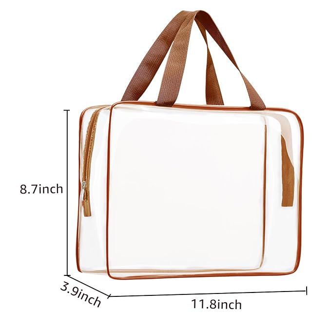 2Pcs Crystal Clear PVC Travel Toiletry Bag Kit - Image 3