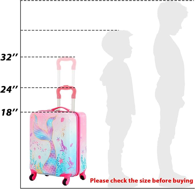 Sanwuta 4 Pcs Kids Luggage Set Kids Backpack Travel Rolling Suitcase - Image 5