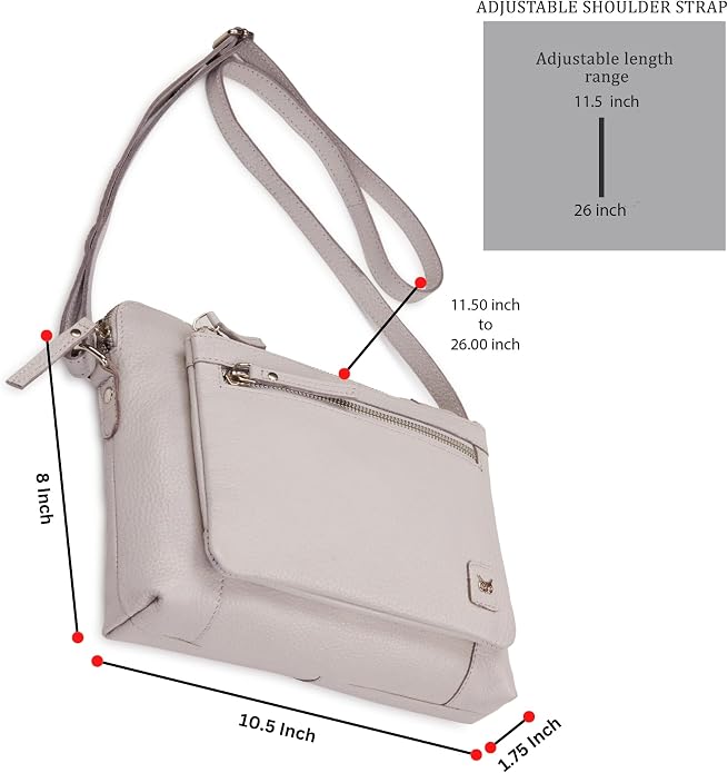 Wise Owl Accessories Small Soft Pebbled Real Leather Crossbody Handbags Purses - Image 2