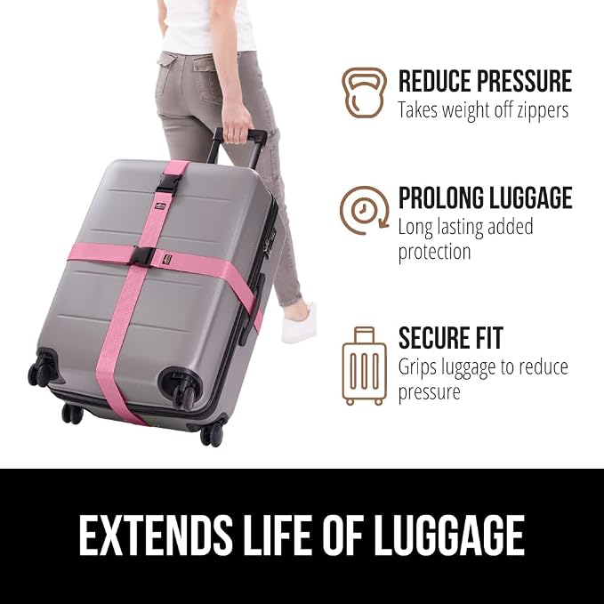GORILLA GRIP Heavy Duty 4 Pack Adjustable Luggage Straps - Image 5