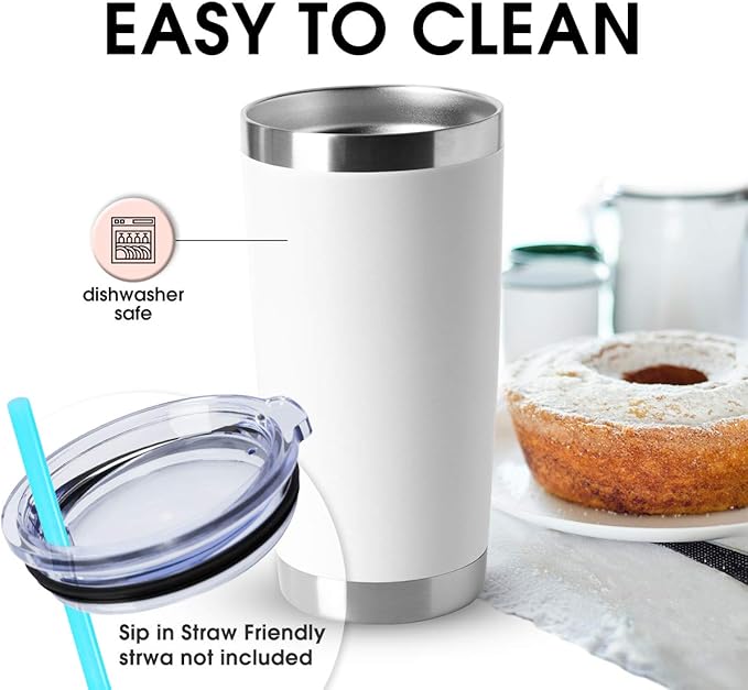 HASLE OUTFITTERS 20oz Stainless Steel Tumblers Bulk, Insulated Travel Cup - Image 3