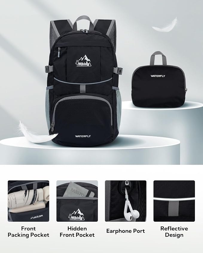 WATERFLY Hiking Foldable Daypack Backpack: 25L Ultra Lightweight Packable - Image 3