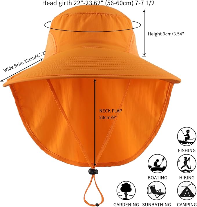 Home Prefer Outdoor UPF50+ Sun Hat Wide Brim Mesh Fishing Hat - Image 2