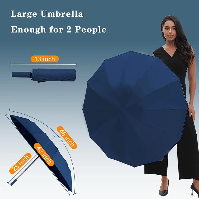 Large Double-Ribs Umbrella Automatic Folding Umbrella - Image 6
