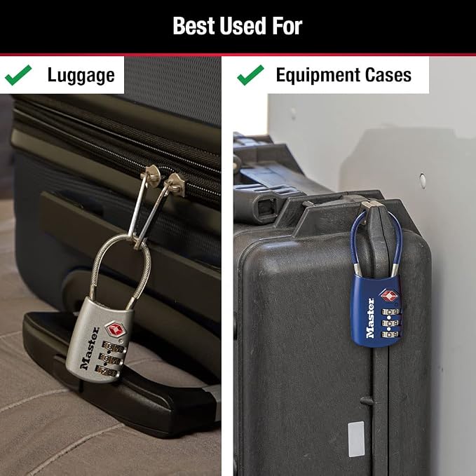 Master Lock Blue Set Your Own Combination TSA Approved Luggage Lock, Travel - Image 3
