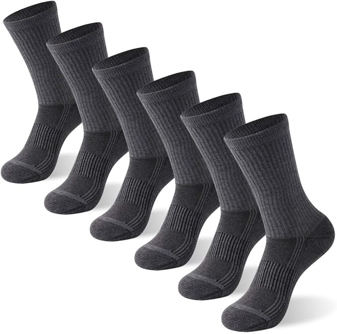 FOOTPLUS Hiking Copper Compression Socks, Unisex Cushioned Sole Arch Support by FOOTPLUS