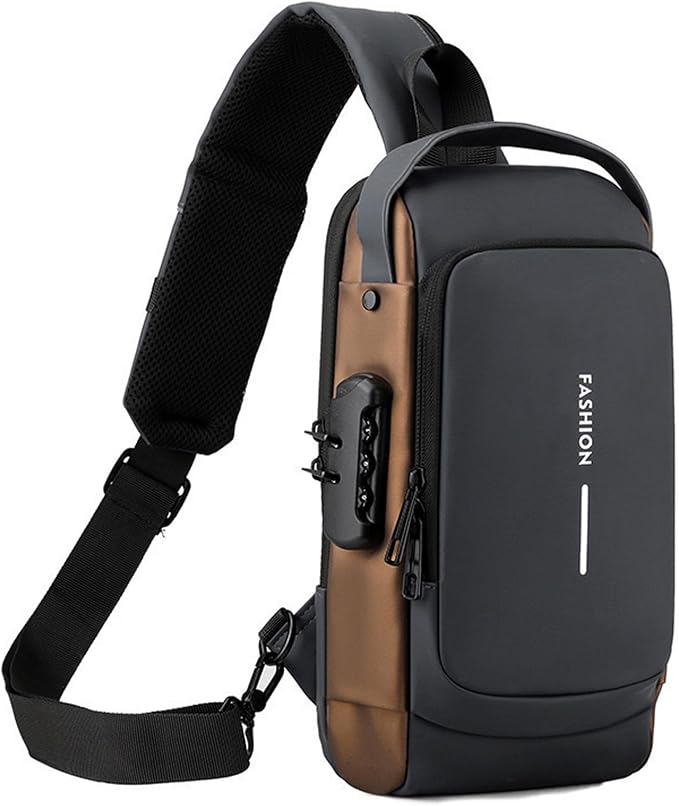 Sling Bag for Men Anti-theft USB Crossbody Shoulder Backpack Purse Waterproof by ISDULA