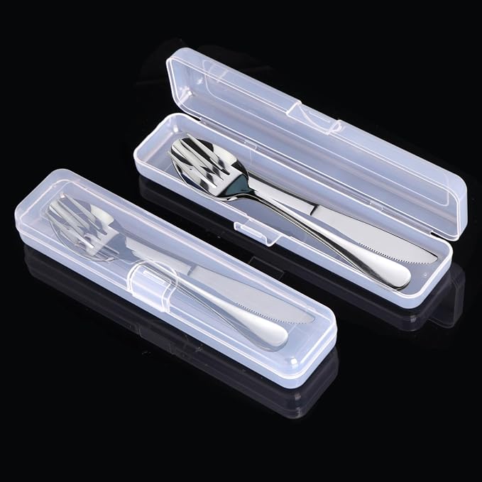 Travel Utensils With Case, Stainless Steel Reusable Portable Utensils Set With - Image 3