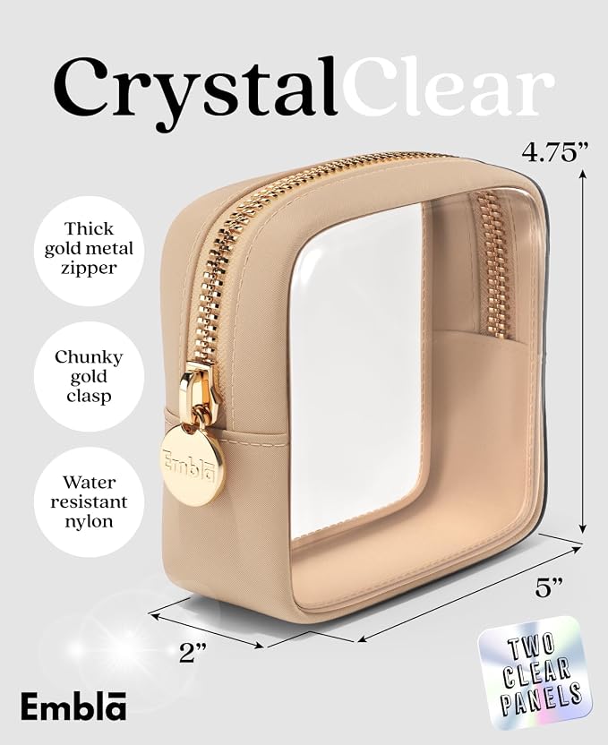 Clear Makeup Bag Zipper Pouch, Transparent Cosmetic Case Organizer, TSA - Image 2