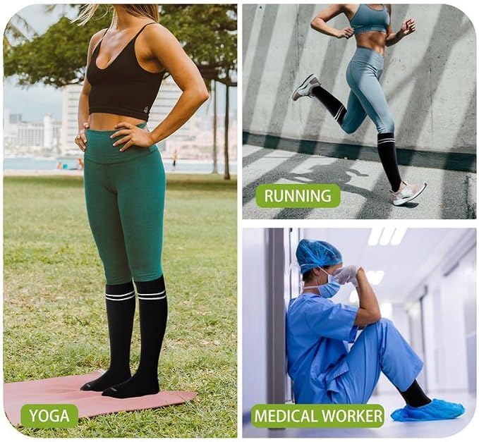 LEVSOX Compression Socks for Pregnant Women 20-30 mmHg Knee High Cute Funny - Image 7