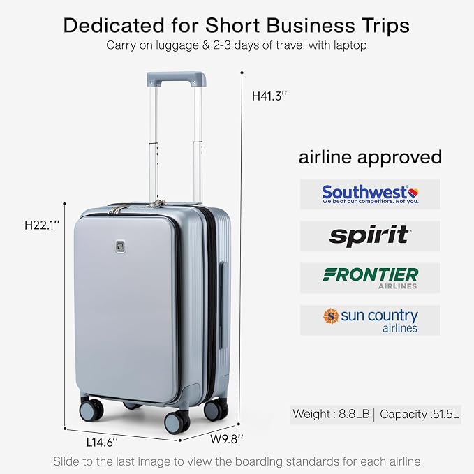 Hanke Grace Expandable Carry On Luggage - Image 4