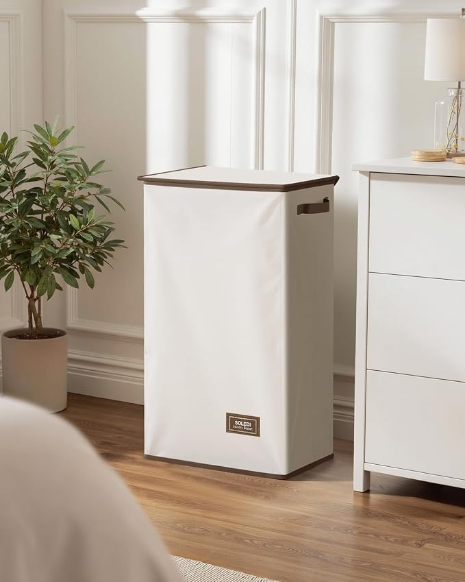 SOLEDI Laundry Hamper with Lid 100L Large & Tall Collapsible Laundry Basket - Image 6