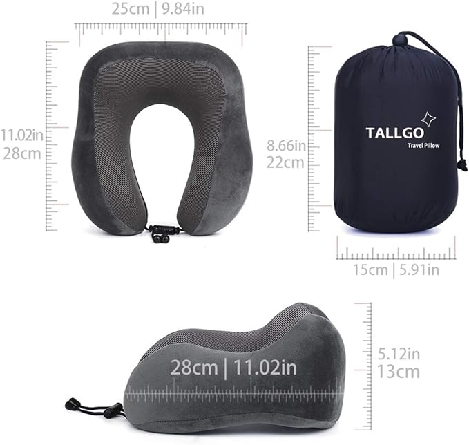 Travel Pillow, Best Memory Foam Neck Pillow Head Support Soft Pillow - Image 4