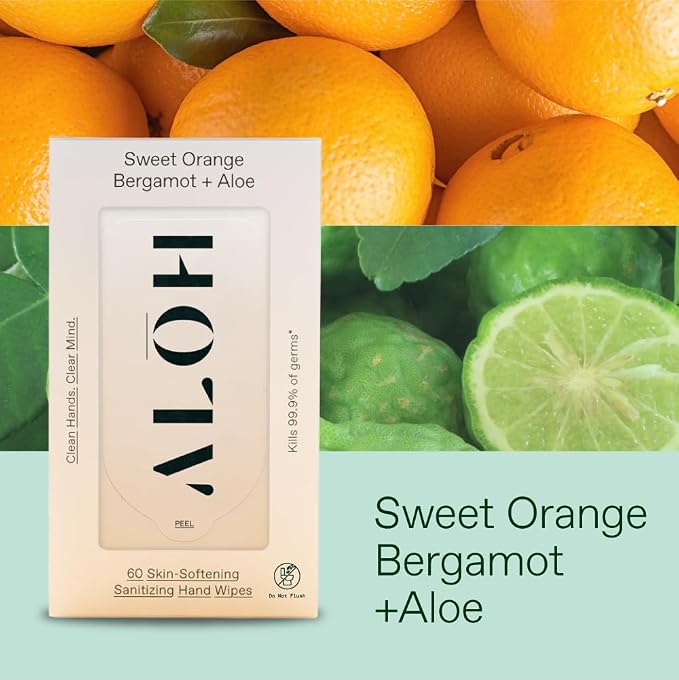 ALŌH Sweet Orange Bergamot + Aloe Sanitizing Hand Wipes - Image 4