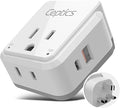 Ceptics UK, Ireland Power Adapter Travel, Safe Dual USB & USB-C 3.1A by Ceptics