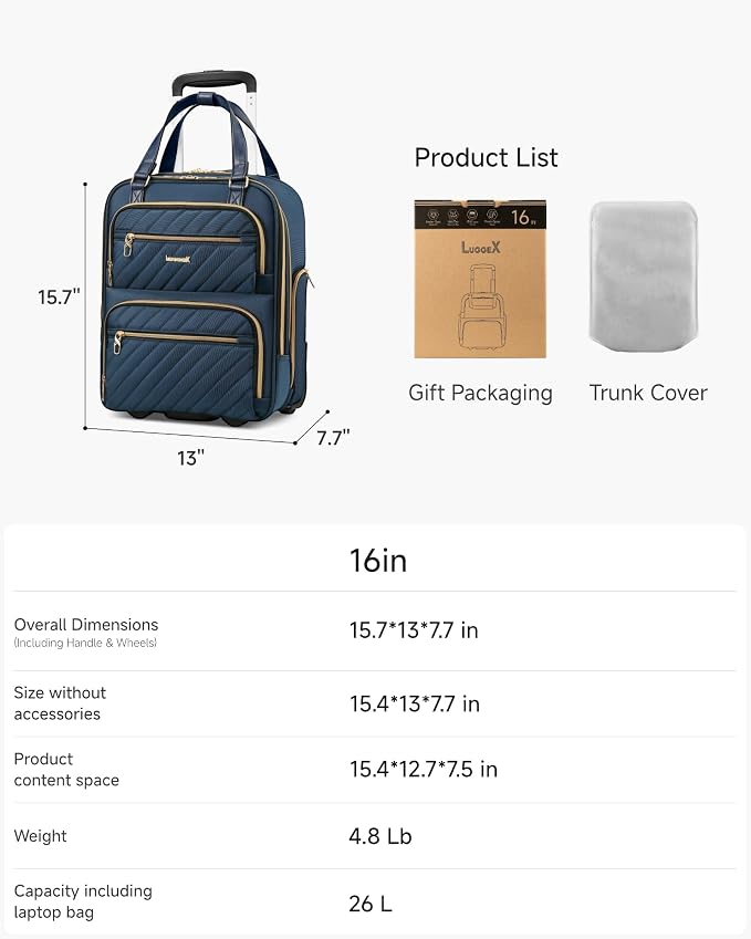 LUGGEX Underseat Carry On Luggage - Image 7
