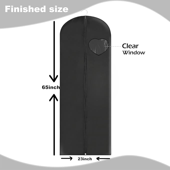 Dress Bags for Gowns Long, Suit Bag Cover for Storage and Travel, - Image 2