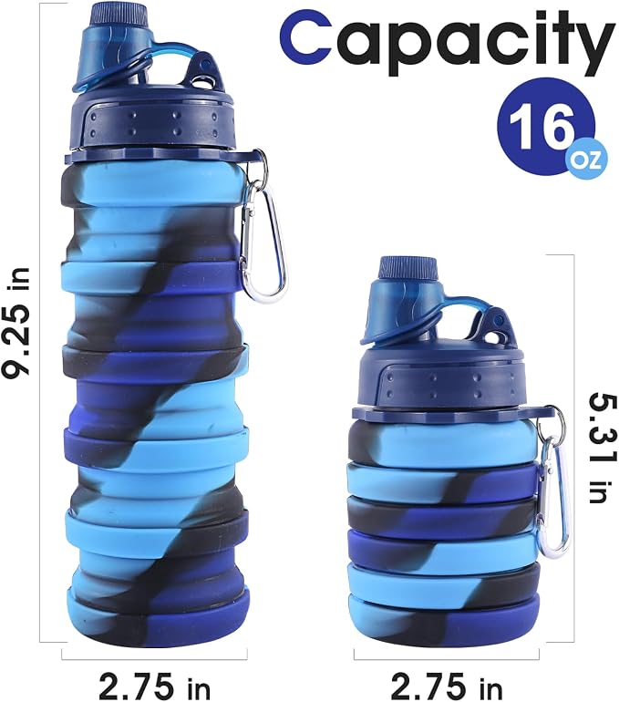 Collapsible Water Bottles for Travel, Foldable Sports Water Bottle for Kids - Image 2
