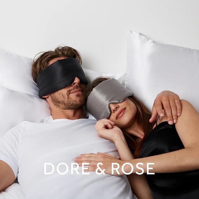 Dore & Rose Deep Sleep Mask Light Blocking, 23 Momme Mulberry Silk Eye Mask - Image 8