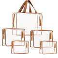 5Pcs Crystal Clear PVC Travel Toiletry Bag Kit by ROYBENS