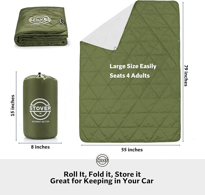 STOVER Outdoor Waterproof Fleece Travel Blanket - Image 3