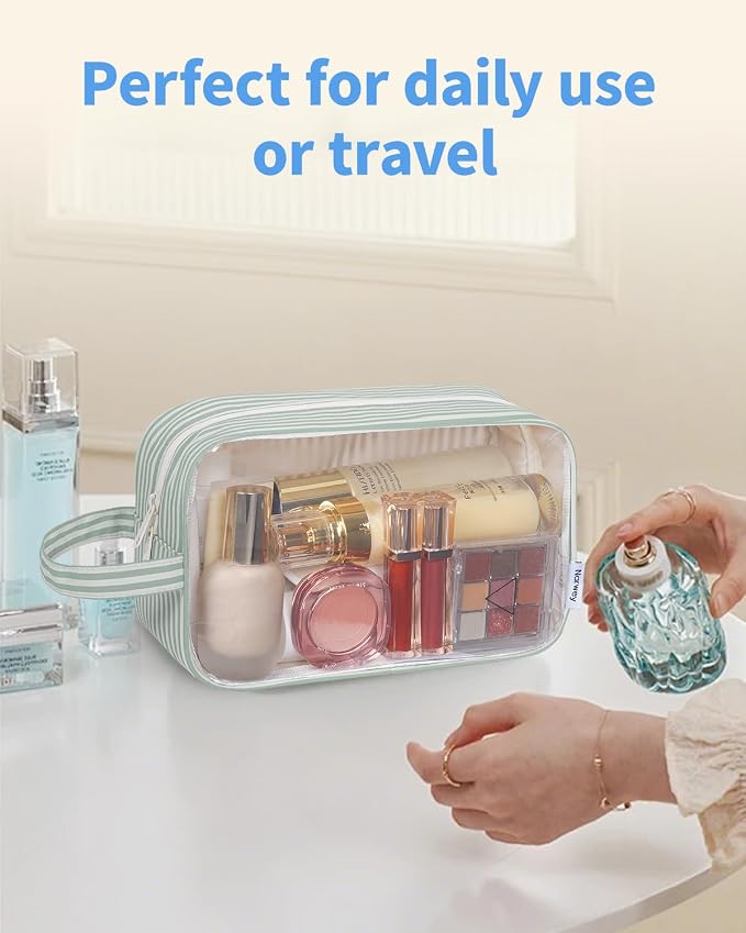 Narwey Clear Toiletry Bags for Traveling Women Men, Make Up Organizer, Skincare - Image 7