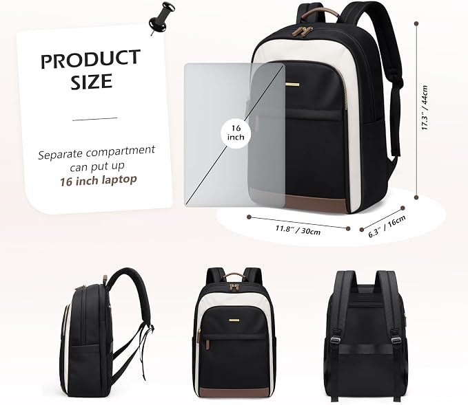 Laptop Backpack for Women Travel Carry On Bag Weekender Business Multilayer - Image 6