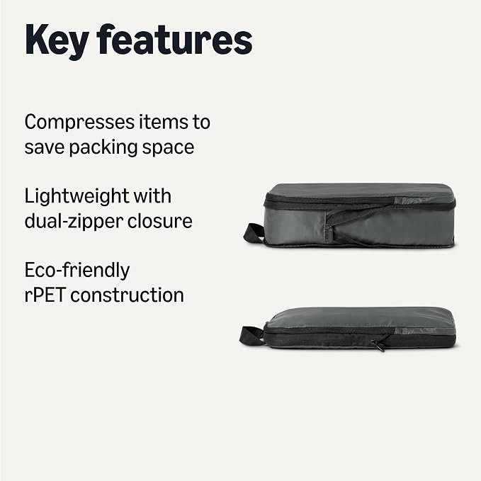 Amazon Essentials Ultralight Compression Packing Cubes Packing Organizer Grey - Image 2