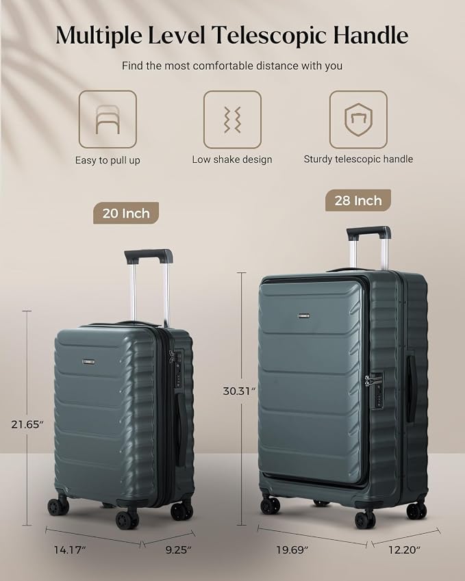 Luggage Sets 2 Pieces, 20/28 Inch PC Hardshell Suitcase - Image 9