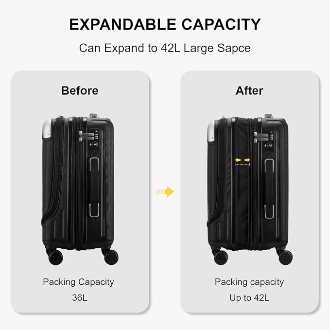 LEVEL8 Grace Hard Shell Carry on Luggage - Image 8