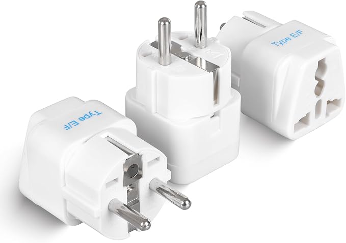 Ceptics Schuko, Germany France Travel Power Adapter, Grounded European Plug by Ceptics