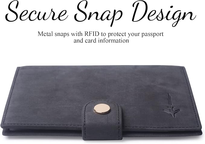 Genuine Leather Passport Case, RFID Passport Cover - Image 3
