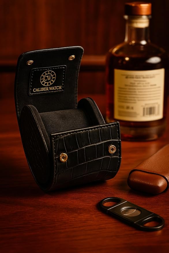 Genuine Napa Leather Watch Roll Travel Case - Image 2